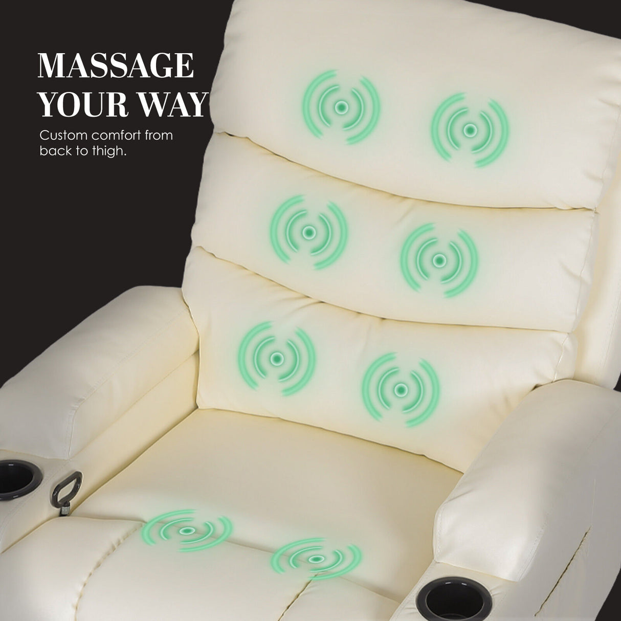 Glenlyon Electric Massage Recliner, Cream