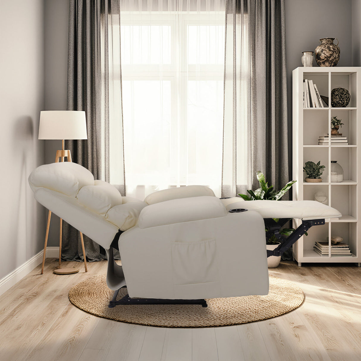 Glenlyon Electric Massage Recliner, Cream