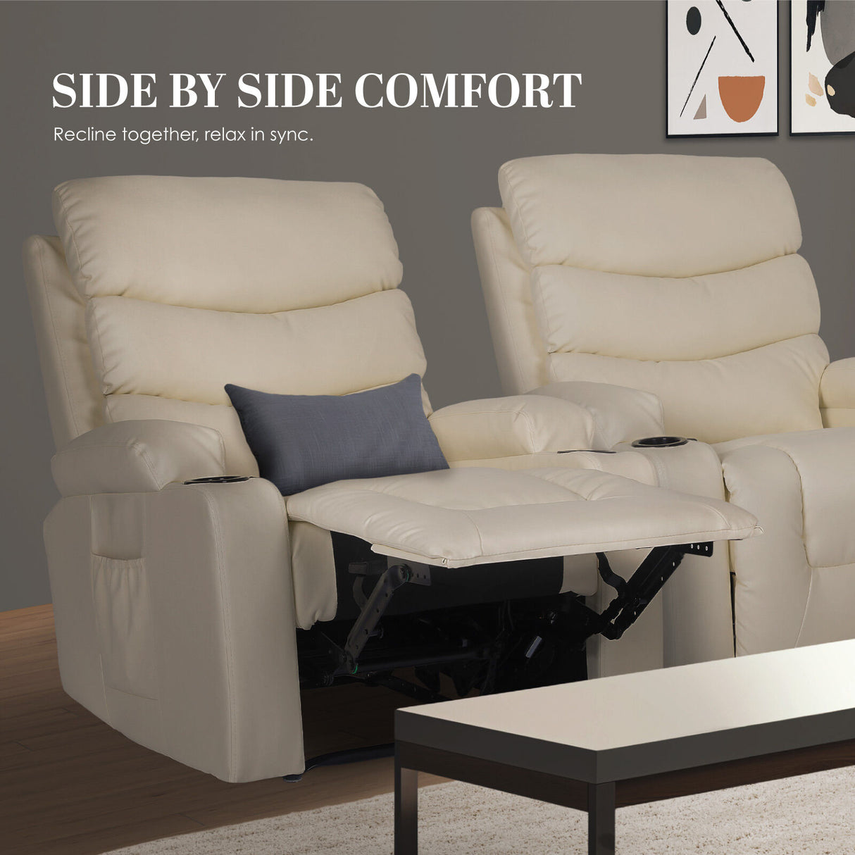 Glenlyon Electric Massage Recliner, Cream