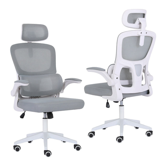 La Bella SITIO Ergonomic Office Chair Grey with Flip-Up Armrests — Allure Home Collections