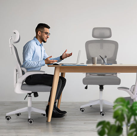 La Bella SITIO Ergonomic Office Chair Grey with Flip-Up Armrests — Allure Home Collections