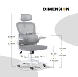 La Bella SITIO Ergonomic Office Chair Grey with Flip-Up Armrests — Allure Home Collections