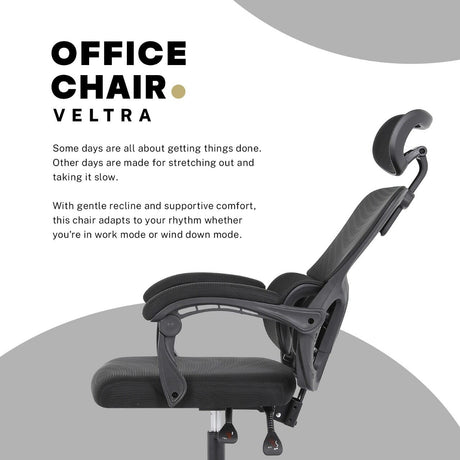 La Bella VELTRA Ergonomic Reclining Office Chair Black — Allure Home Collections