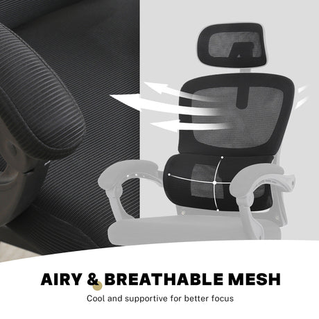 La Bella VELTRA Ergonomic Reclining Office Chair Black — Allure Home Collections