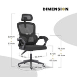 La Bella VELTRA Ergonomic Reclining Office Chair Black — Allure Home Collections
