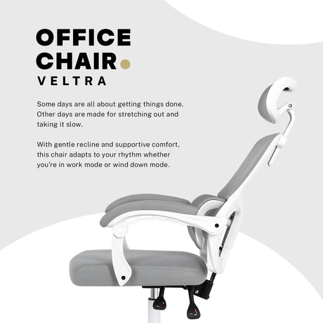 La Bella VELTRA Ergonomic Reclining Office Chair Grey — Allure Home Collections