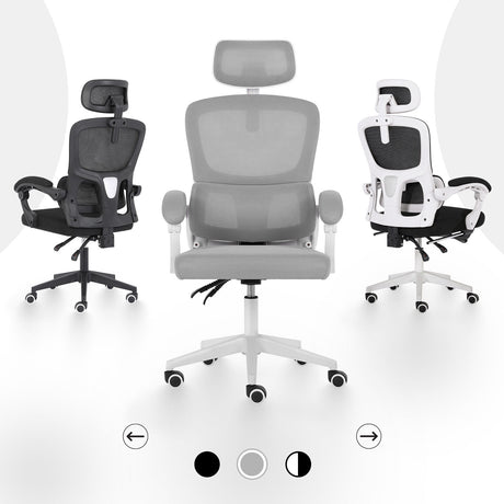 La Bella VELTRA Ergonomic Reclining Office Chair Grey — Allure Home Collections