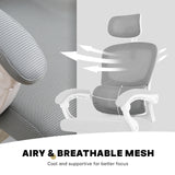 La Bella VELTRA Ergonomic Reclining Office Chair Grey — Allure Home Collections