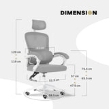 La Bella VELTRA Ergonomic Reclining Office Chair Grey — Allure Home Collections