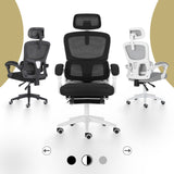 VELTRA Ergonomic Reclining Office Chair with Footrest Black — Allure Home Collections