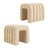 Ridge Arch Ottoman Stool Set of 2 Teddy Fleece Beige or Chocolate Brown — Allure Home Collections