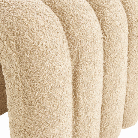 Ridge Arch Ottoman Stool Set of 2 Teddy Fleece Beige or Chocolate Brown — Allure Home Collections