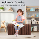 La Bella Ridge Arch Ottoman Stool Teddy Fleece 45cm Chocolate Brown — Allure Home Collections