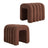 Ridge Arch Ottoman Stool Set of 2 Teddy Fleece Beige or Chocolate Brown — Allure Home Collections