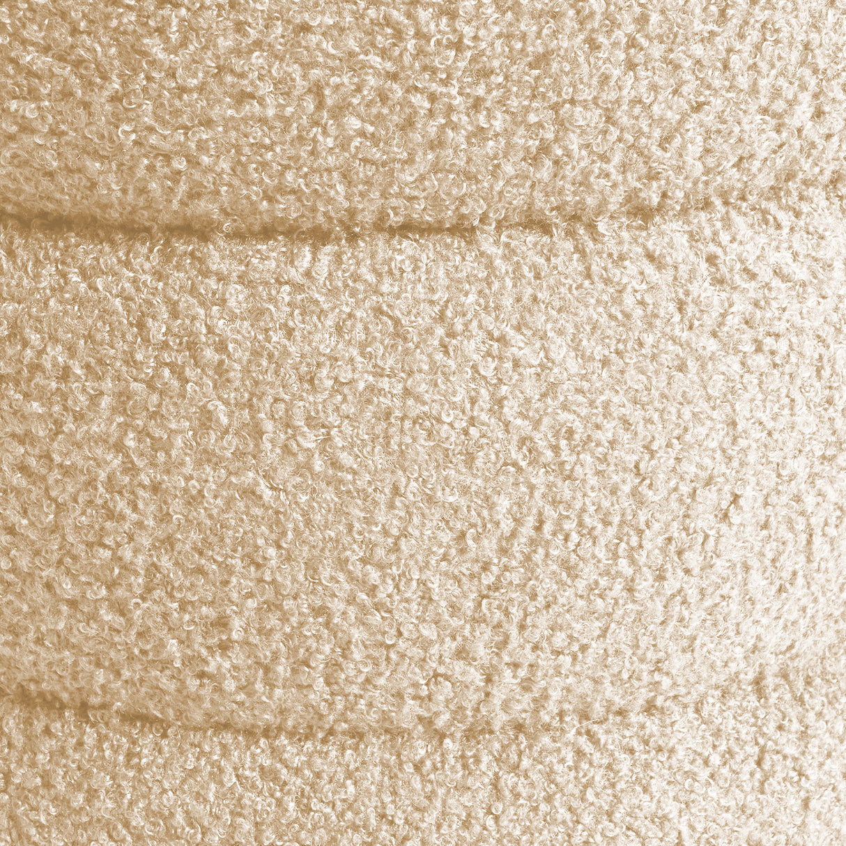 La Bella Round Stacked Ottoman Stool Set of 2 Teddy Fleece Beige — Allure Home Collections