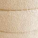 La Bella Round Stacked Ottoman Stool Set of 2 Teddy Fleece Beige — Allure Home Collections