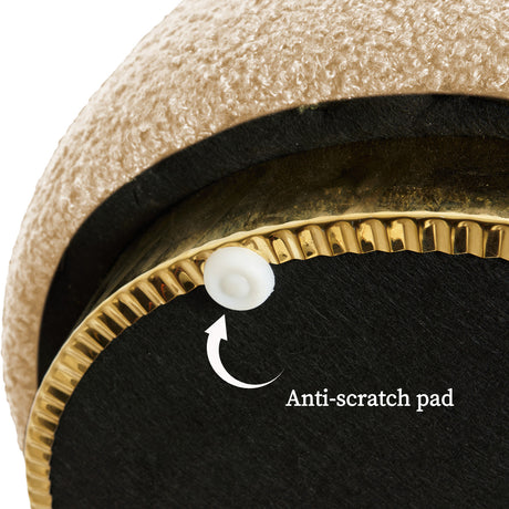 La Bella Round Stacked Ottoman Stool Set of 2 Teddy Fleece Beige — Allure Home Collections