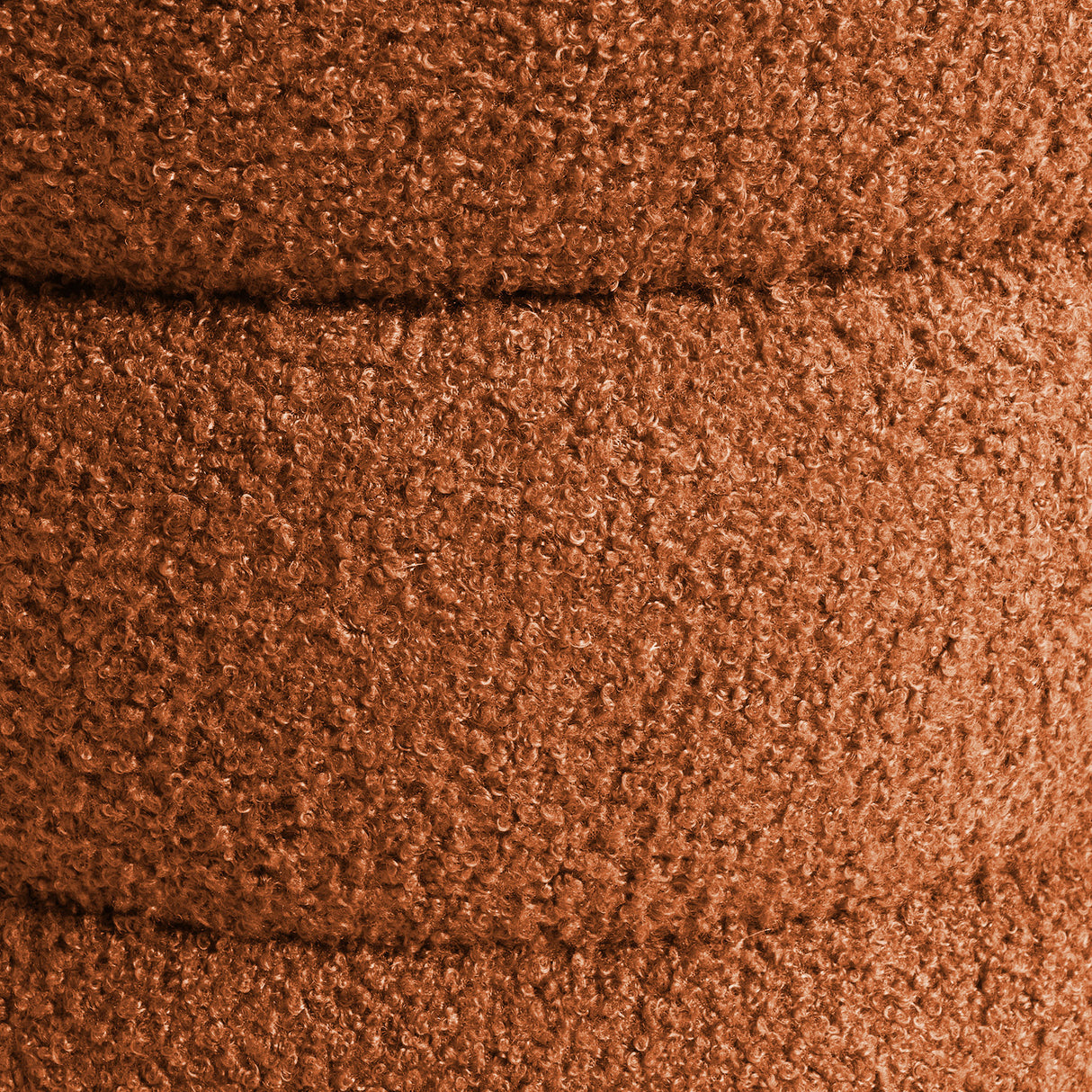 La Bella Round Stacked Ottoman Stool Teddy Fleece 38cm Orange — Allure Home Collections