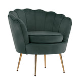La Bella Scalloped Shell Velvet Armchair with Gold Legs — Various Colours — Allure Home Collections