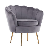 La Bella Scalloped Shell Velvet Armchair with Gold Legs — Various Colours — Allure Home Collections