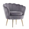 La Bella Scalloped Shell Velvet Armchair with Gold Legs — Various Colours — Allure Home Collections
