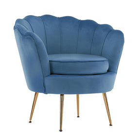 La Bella Scalloped Shell Velvet Armchair with Gold Legs — Various Colours — Allure Home Collections