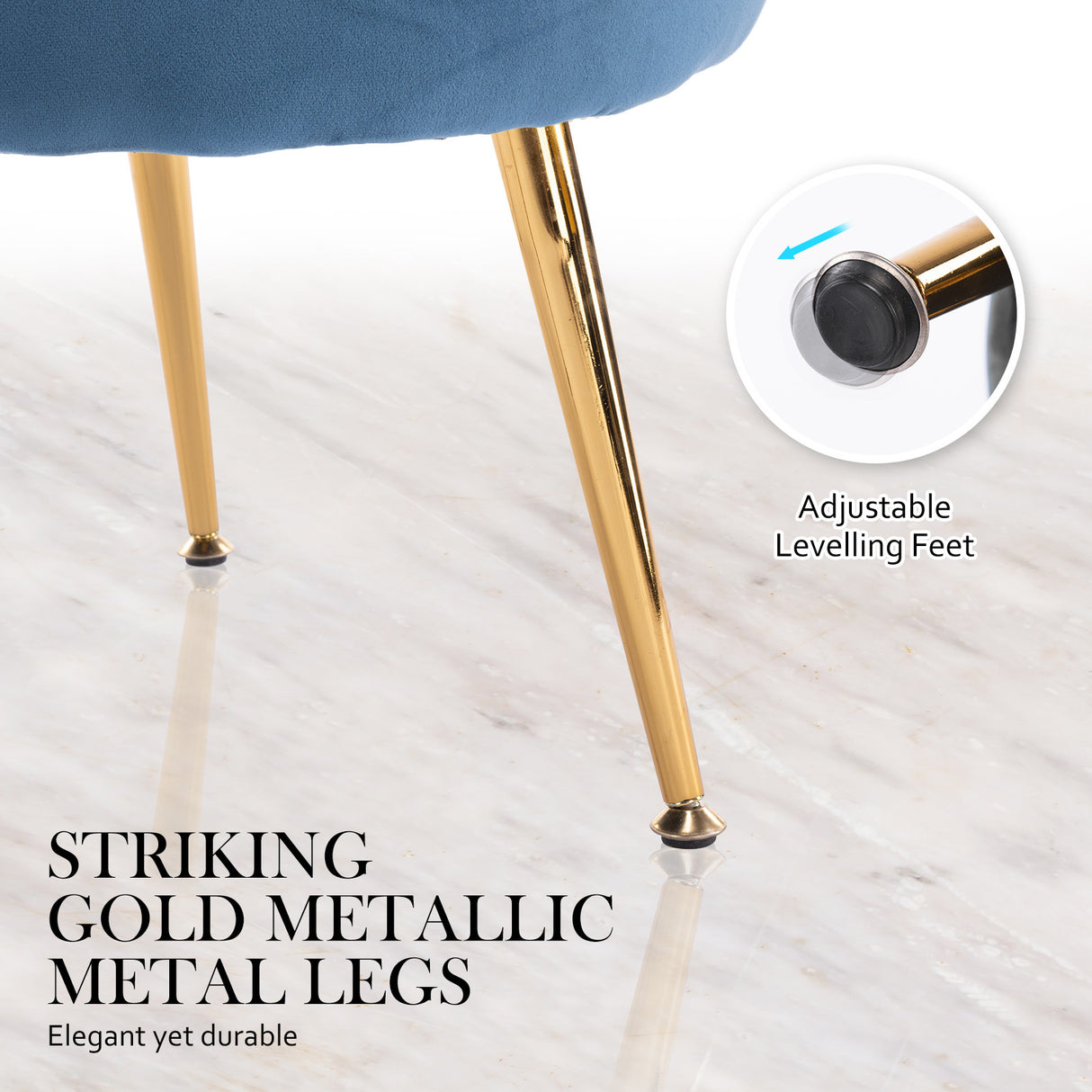 La Bella Scalloped Shell Velvet Armchair with Gold Legs — Various Colours — Allure Home Collections