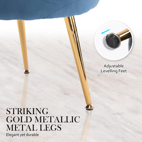 La Bella Scalloped Shell Velvet Armchair with Gold Legs — Various Colours — Allure Home Collections