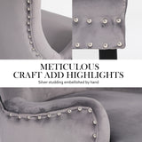 French Provincial Velvet Dining Chair with Studs