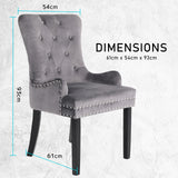 French Provincial Velvet Dining Chair with Studs