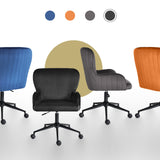Balingup black velvet swivel office chair at a home desk