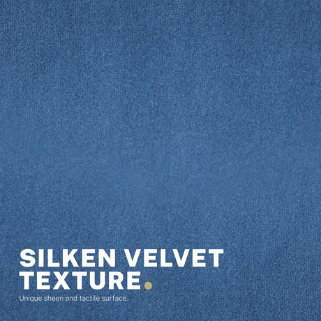 Balingup blue velvet swivel office chair at a home desk