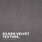 Balingup grey velvet swivel office chair at a home desk
