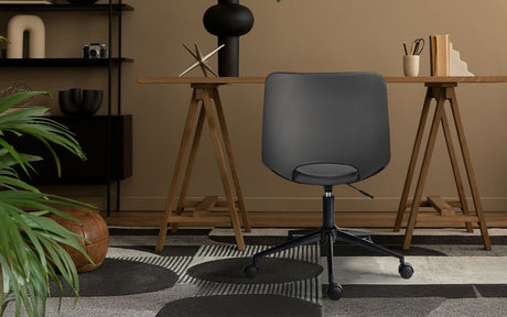 Denmark grey faux leather swivel office chairs set of two