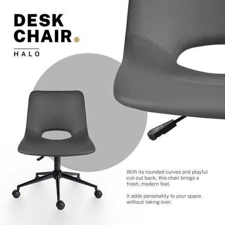 Denmark grey faux leather swivel office chairs set of two