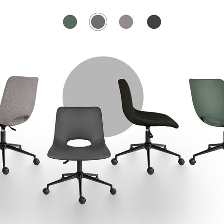 Denmark grey faux leather swivel office chairs set of two