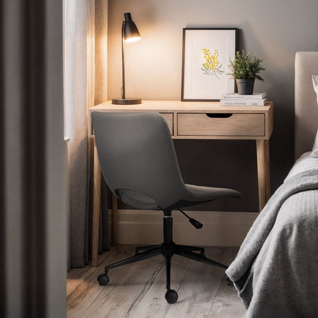 Denmark grey faux leather swivel office chairs set of two