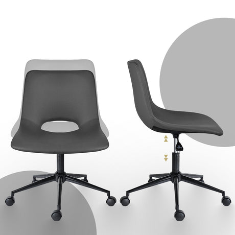 Denmark grey faux leather swivel office chairs set of two