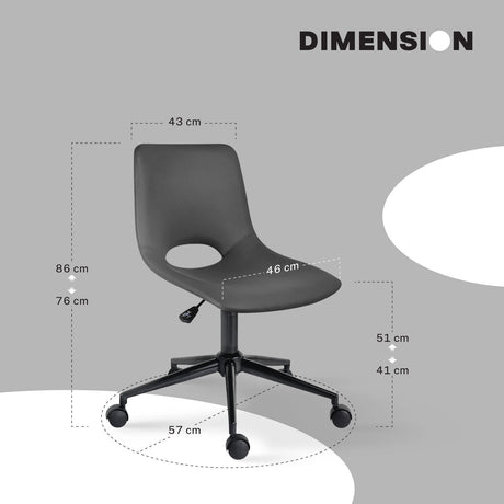 Denmark Office Chair, Grey 2pcs