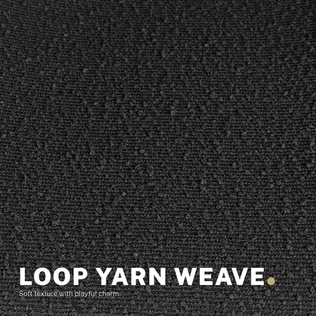 Dalwallinu black loop yarn fabric office chair with cut out backrest, set of two