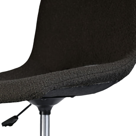 Dalwallinu black loop yarn fabric office chair with cut out backrest, set of two