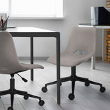 Applecross grey loop yarn fabric armless swivel office chairs set of two