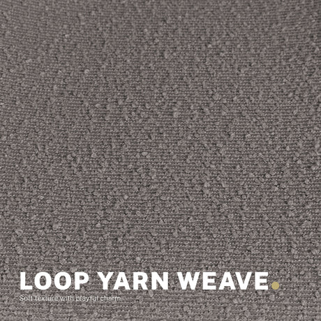 Applecross grey loop yarn fabric armless swivel office chairs set of two