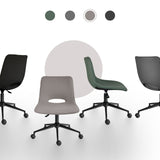Applecross grey loop yarn fabric armless swivel office chairs set of two