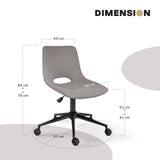 Applecross Fabric Office Chair, Grey 2pcs