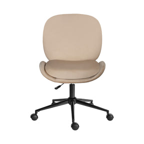 Goomalling pale khaki velvet armless swivel office desk chair