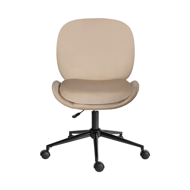 Goomalling pale khaki velvet armless swivel office desk chair