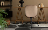 Goomalling pale khaki velvet armless swivel office desk chair
