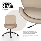 Goomalling pale khaki velvet armless swivel office desk chair