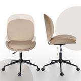 Goomalling pale khaki velvet armless swivel office desk chair